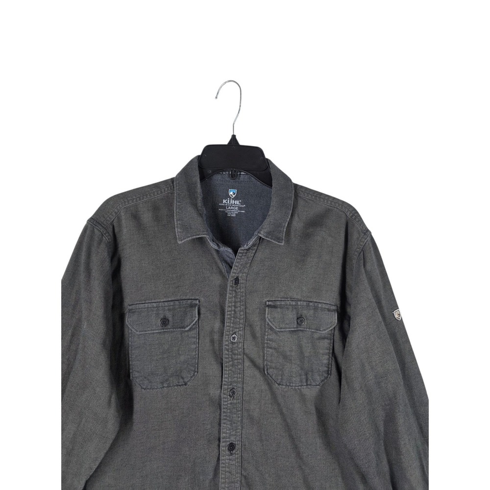 Kuhl Descendr Shirt Mens L Gray Cotton Tencel Long Sleeve Button Down Outdoor - Picture 3 of 12